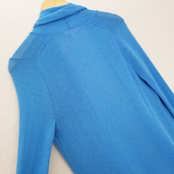 Lilly Pulitzer 100% Cashmere Open Front Longline Pockets Cardigan Blue XS $278 - Picture 13 of 15